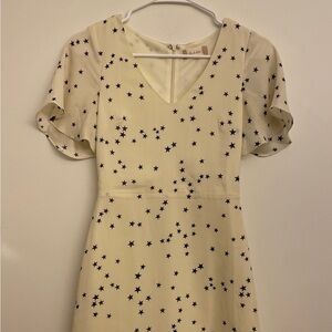 Altar'd State Cream Dress with Brown Accents